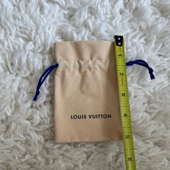 Louis Vuitton Tan Pouch with Blue Drawstrings - Picture 3 of 3
